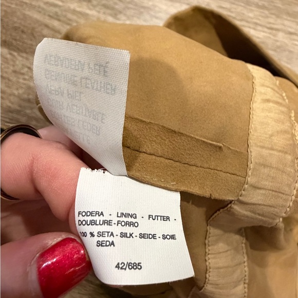 NWOT Max Mara Suede Leather Jacket Silk Lined Brown Tie Waist Italy Size 46 US12 - Picture 3 of 11